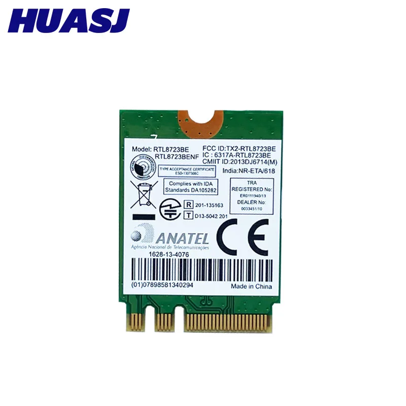 Huasj RTL8723BE Ngff M.2 Interface Voor Bluetooth 4.0 Voor Dell Acer Samsung Notebook Draadloze Kaart