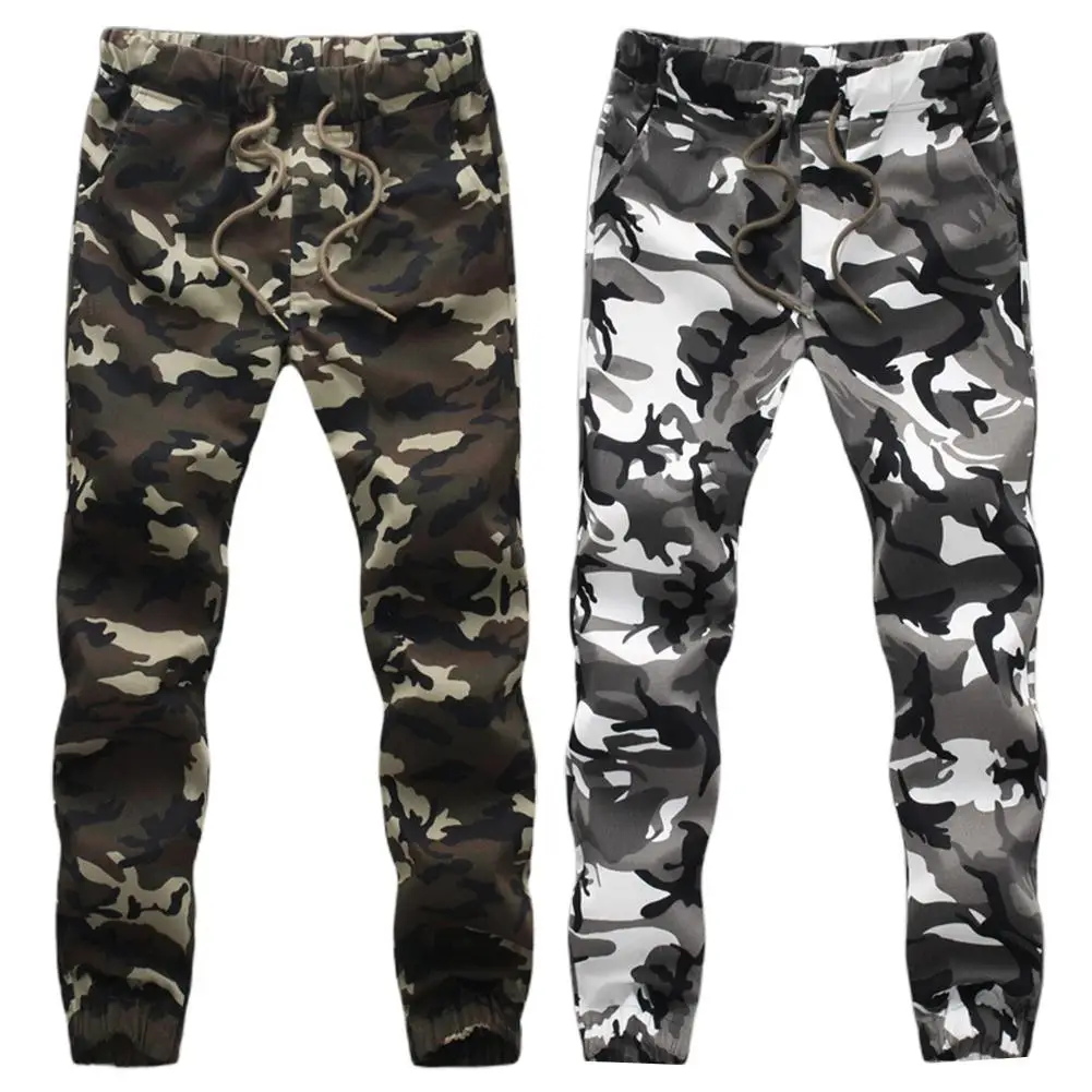 

Men Sporty Camouflage Color Multi-pocket Waist Drawstring Long Skinny Hip-hop Pants Casual Cargo Pants