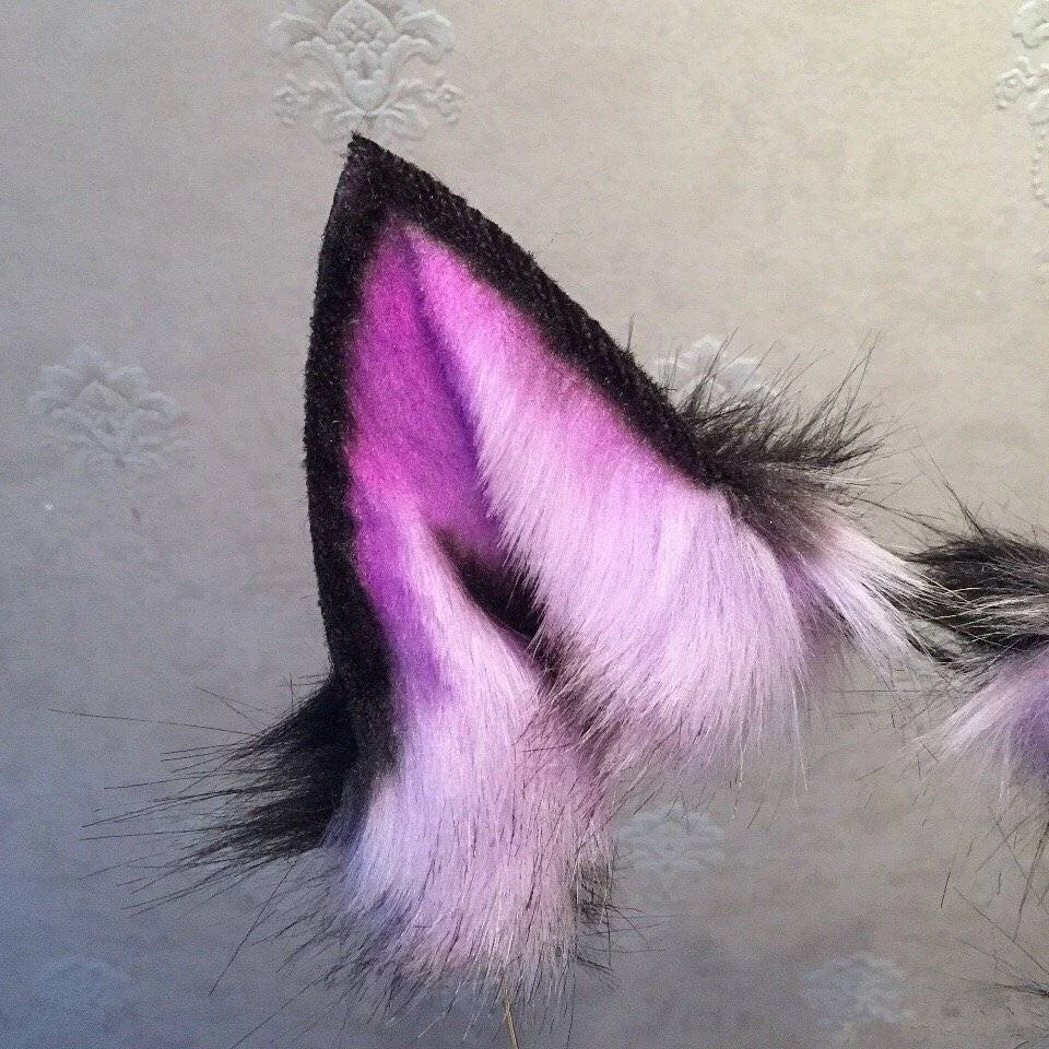 New Purple Violet Black Fox Ears Hair Hoop LOL lolita Halloween anime Cosplay Costume Accessories