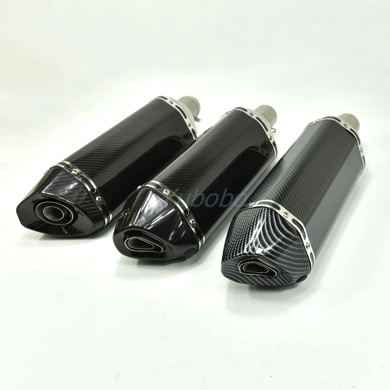 Universal Modify Motorcycle Exhaust Pipe Duke390 Duke 125 MT07 FZ09 FZ6 R6 GSX S750 Z650 Z250 Carbon Fiber 51mm Slip-on Muffler