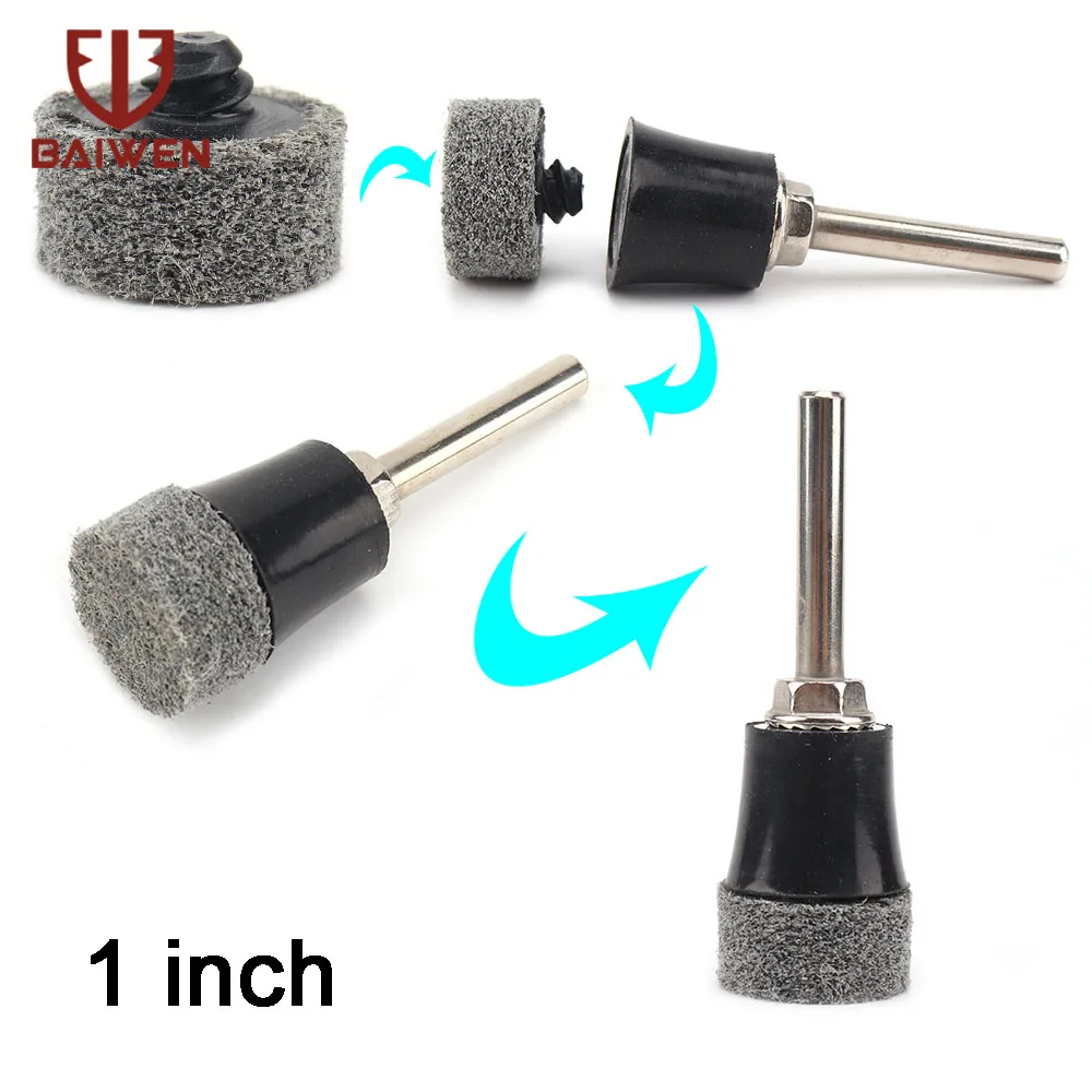 Disco abrasivo de fibra de nailon, almohadillas de pulido de rueda de 25mm, 1 pulgada, 9P, discos no tejidos para mármol de Metal, accesorios Dremel