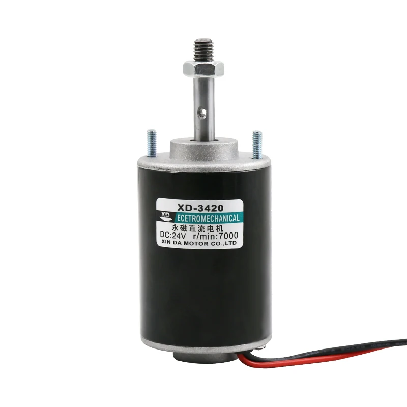 3420 52mm DC Marshmallow Motor 12V 24V 30W 3500-7000rpm Adjustable Speed Brush Motor with Ball Bearing and Screw Shaft