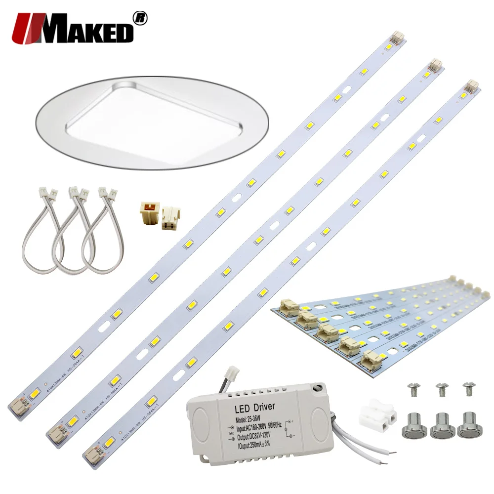 

LED PCB Sets 12W 24W 36W LED Strips SMD5730 Aluminum Lamp Plate With Driver Ceiling Light Replace Kits Tube Lamp Retrofit DIY