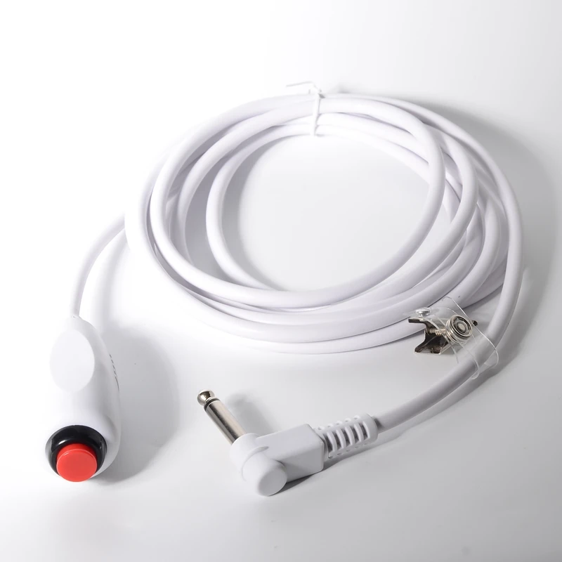 Cable de botón de llamada de enfermera mono de 6,35mm, Cable de botón pulsador de 3m, cable de llamada de repuesto Universal con Clip de hoja de cama