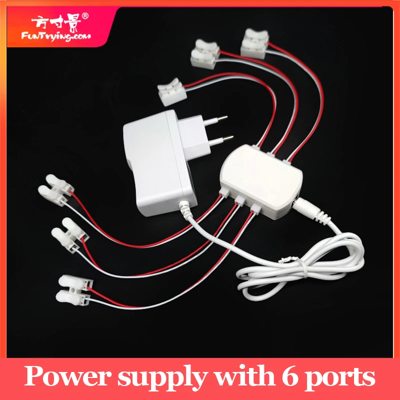 3V/12V AC/DC Adapter / Power supply with 6 ports output 3V/12V DC/Railway Layout/Railroad Layout/Train Layout