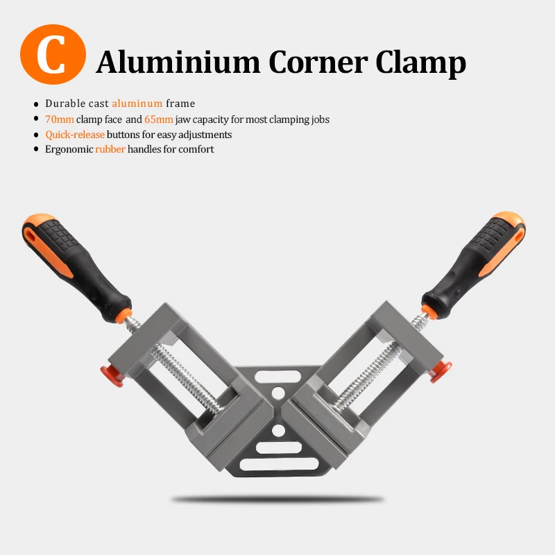 90 Degree Quick Release Corner Clamp Right Angle Welding Woodworking Photo Frame Clamping Tool