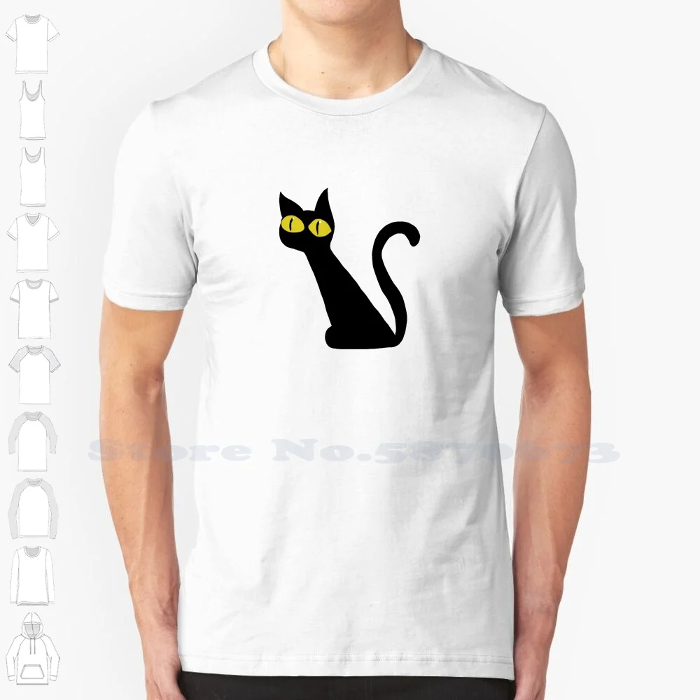 Cat 100% Cotton T-Shirt Cat Halloween Feline Shadow Feline Kitty Kitten Cute Spooky Spoopy