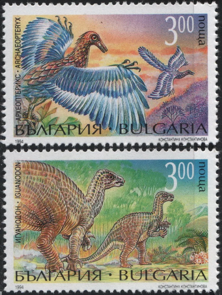 2Pcs/Set New Bulgaria Post Stamp 1994 Prehistoric Dinosaurs Stamps MNH