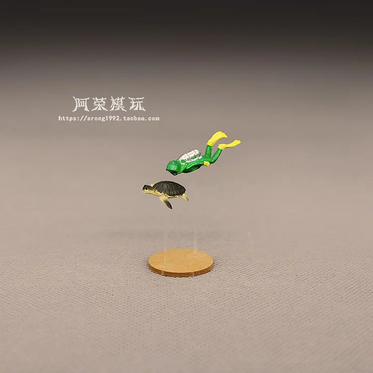 Miniatures Ocean Diving Diver Action Figures Model Underwater World Sea Mini Turtle Explore Decoration Accessories Figurine Toys