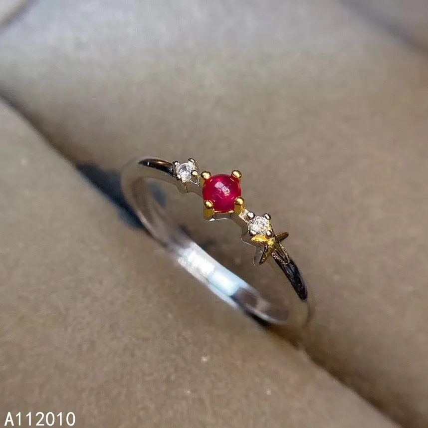 

KJJEAXCMY fine jewelry 925 sterling silver inlaid natural adjustable ruby new Female ring Woman Girl Miss Support test popular