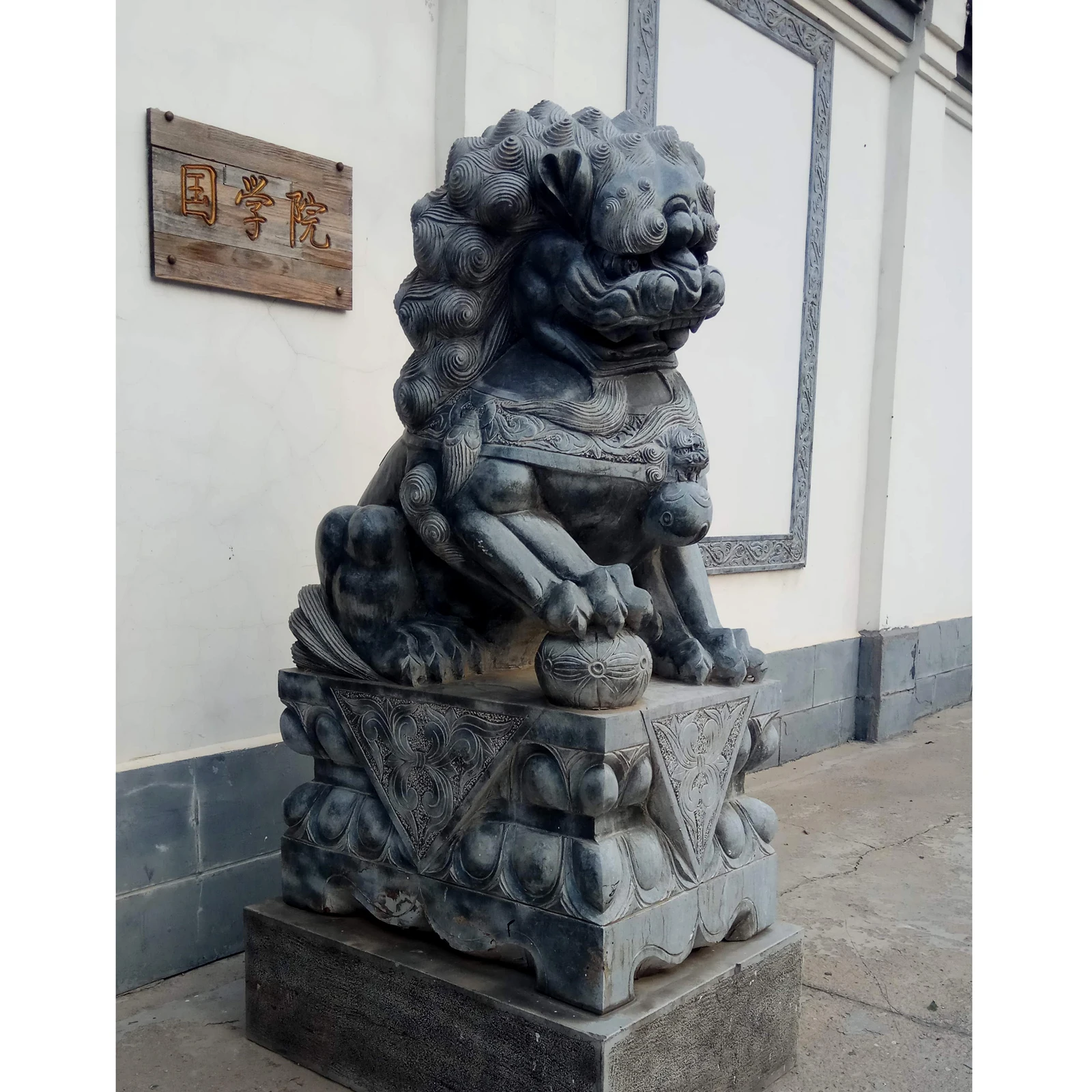 Carved Natural Stone Lion Sculpture Chinese style Gate Guardian Lions statues entrance stone decoration custom made marble Lion