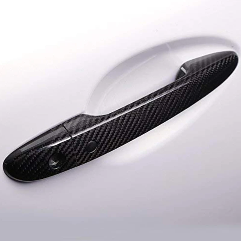 Sport Carbon Fiber Style Door Handle Cover Trim for Mazda 2 3 6 CX-3 CX-5 CX-9 (with Keyless Holes)