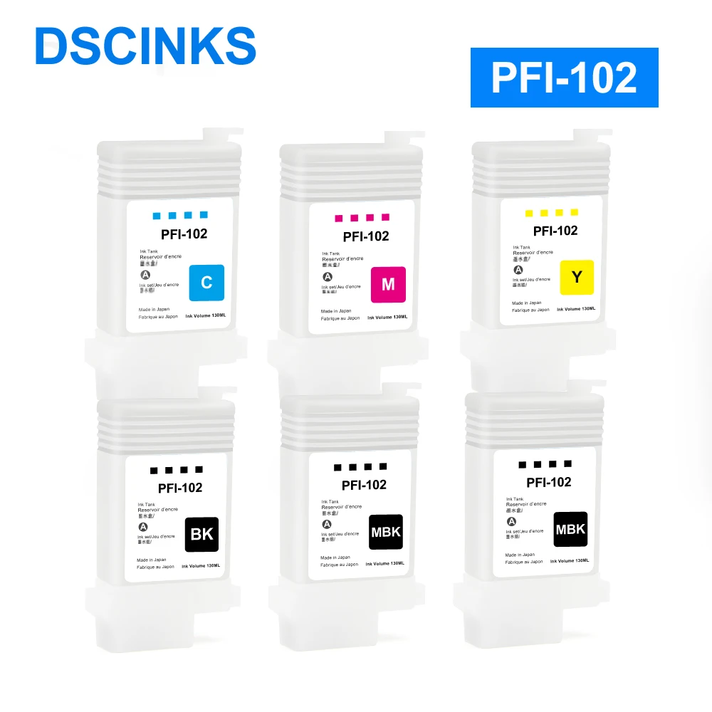 PFI102 PFI 102 Ink Cartridge Refillable for Canon IPF500 IPF510 IPF600 IPF610 IPF605 IPF700 IPF710 Ink Cartridge Tank With Chip