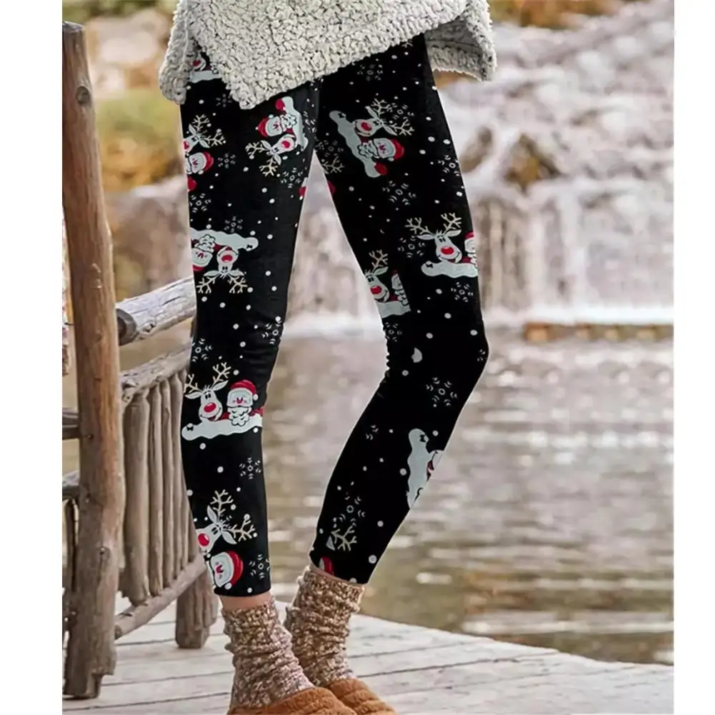 Christmas Leggings Women\'s Xmas Winter Snowflake Santa Reindeer Stocking-Filler Ugly Leggings Yoga Gym Fitness Running Pilates