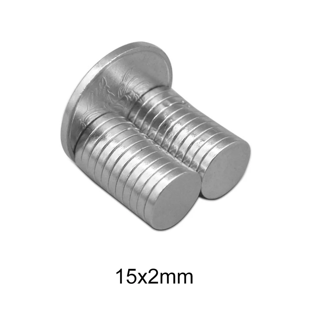 10/20/50/100/200/300pcs 15x2 Strong Magnets 15mmx2mm Permanent Small Round Magnet 15x2mm Thin Neodymium Magnet Magnetic 15*2