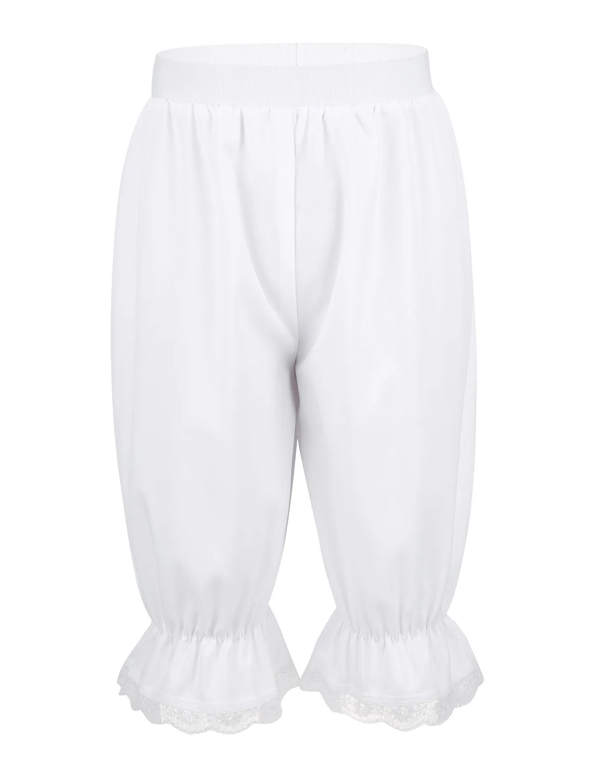 Costume de pantalon victorien pour enfants filles, bouffant léger à séchage rapide avec bordure en dentelle ample avec ceinture élastique confortable