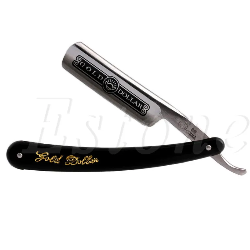 Pro Gold Dollar Shave Knife 66 Straight Edge Barber Razor Folding Hair Shaving