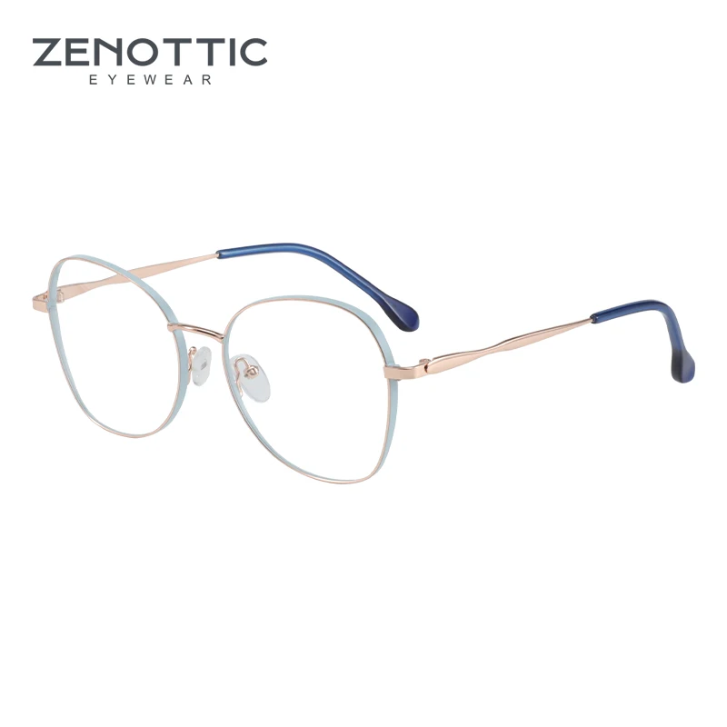 ZENOTTIC Fashion Oversize Prescription Glasses Women Butterfly Optical Spectacles Anti Blue Light Photochromic Myopia Eyeglasses