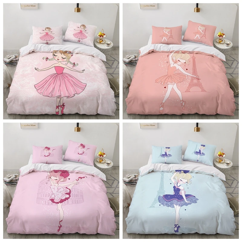 

3D Cartoon Princess Bedspreads for bed Bedding Sets luxury Single Twin Queen Double Full King Bed linen pillowcase Kids Children