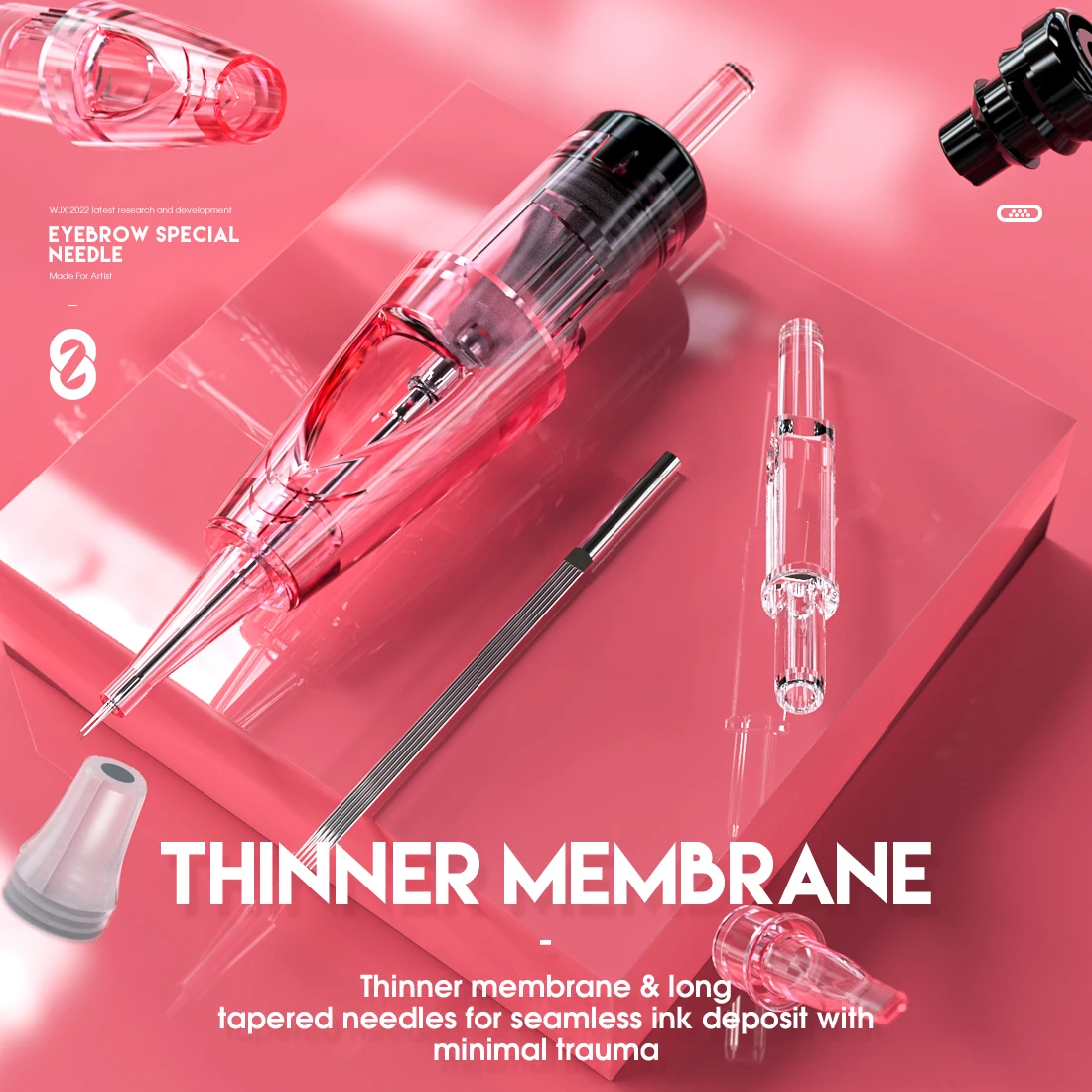 Dragonhawk WJX 20 Chiếc Thường Trực Trang Điểm Hộp Mực Kim Tròn Lót RL RS F 0.16Mm-0.4Mm Tiệt Trùng Hình Xăm nguồn Cung Cấp