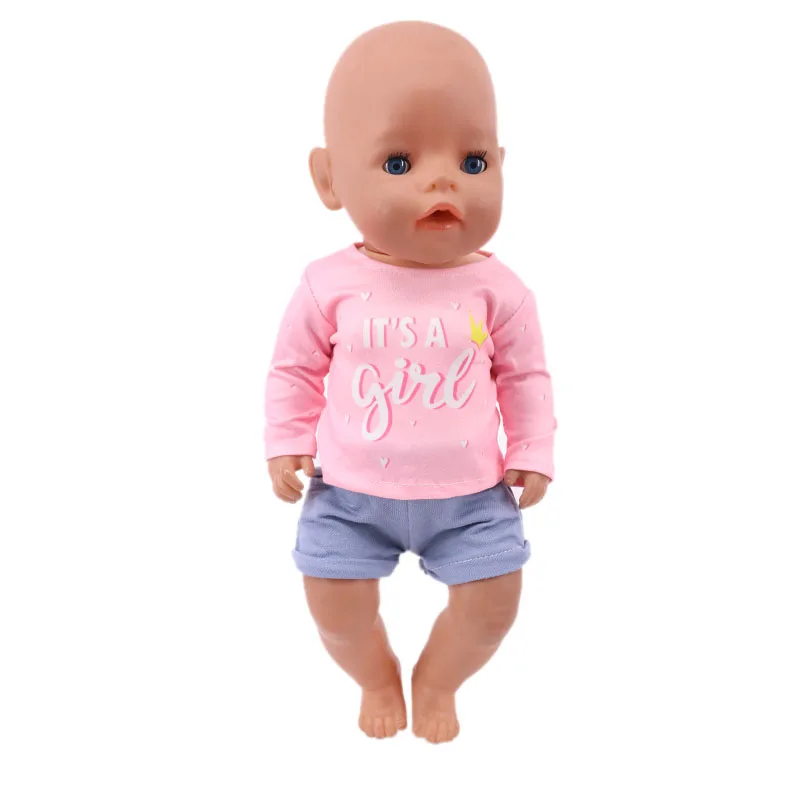 Reborn Doll Clothes Pure cotton Two-piece Top and Shorts Lace Cute Swimsuit Fit 18Inch American Doll,43cm New Born Baby Boy Doll