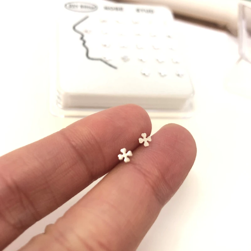 24pcs/set Cross Heart Nose Ring & Studs 925 Sterling silver Body Jewelry for Women Girl Fashion Nose Piercing ball end party