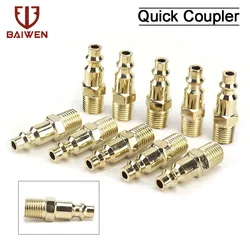 Conector do compressor de ar, conexão de mangueira de ar, liberação rápida, plugue de acoplador, conector npt macho 2-10 peças