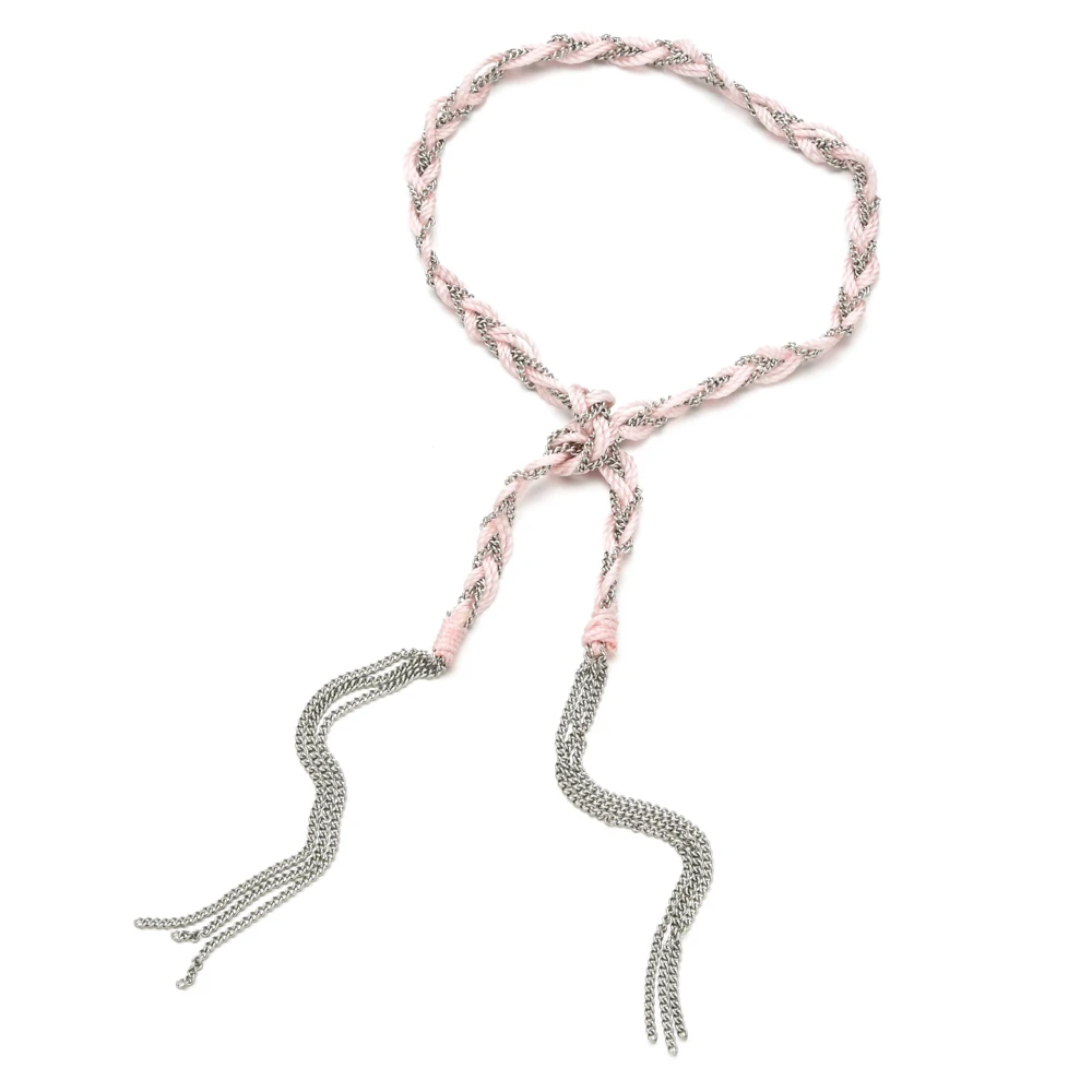 Tie Handmade European Fashion Thin Rope Bracelets for Girl Stainless Steel Chain Bracelet Tassel Jewelry Female pulseras mujer