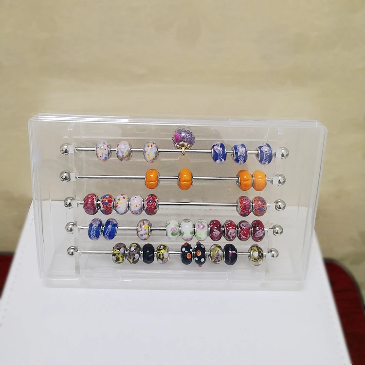 Acrylic Jewelry Charm Beads Storage Box for Trollbeads Bracelet Ring Holder Organizer Tray Diy Finding Display Stand Rack Case