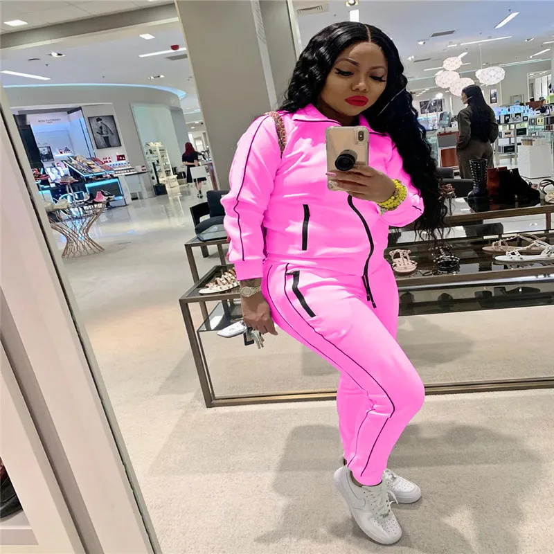 Sweatsuit Women Two Piece Set Winter Clothes Sports Suit Zip Top Sweatpants Jogging Outfit Matching Set Wholesale Dropshipping