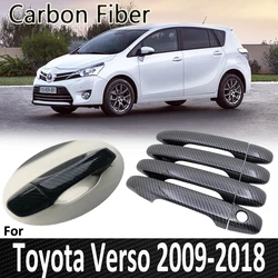 Black Carbon Fiber for Toyota Verso AR20 20 2009 2010 2011 2012 2013 2014 2015 2016 2017 2018 Door Handle Cover Car Accessories