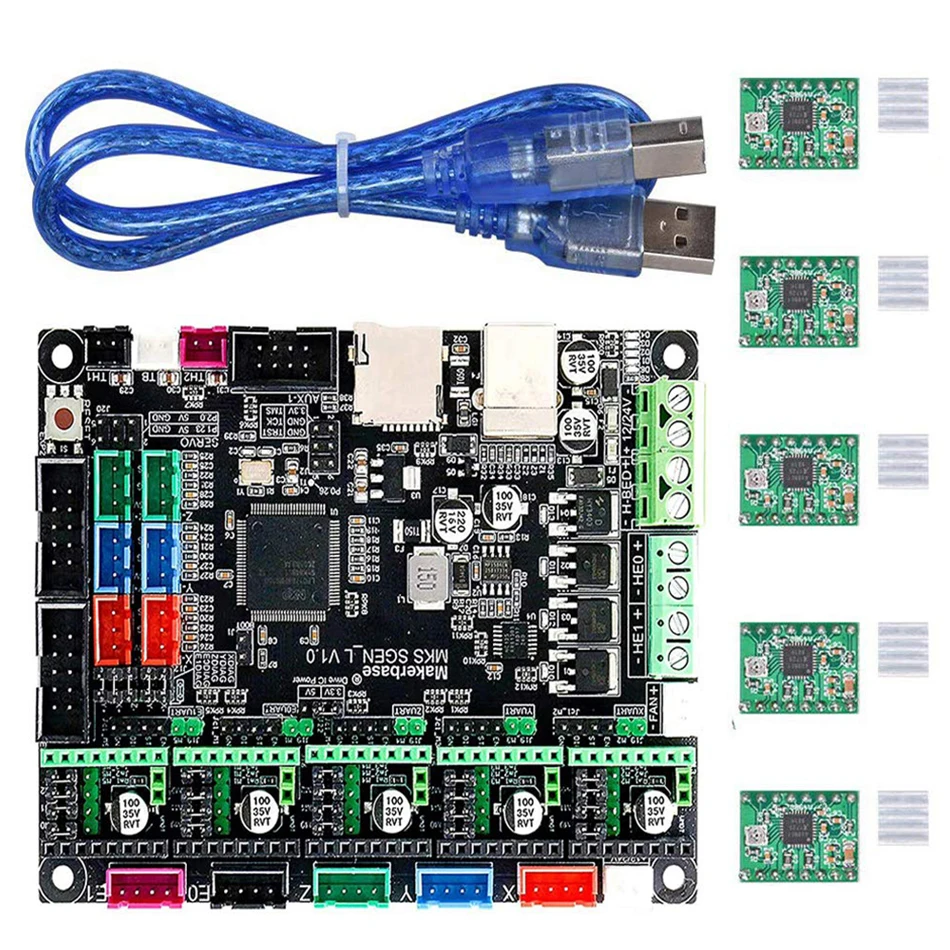 Kit de unidad de placa DIY, controlador en L para impresora 3D MKS GEN rampas 1,4/Mega2560 TMC 2208/2209TMC2100, controlador de Motor V1.0