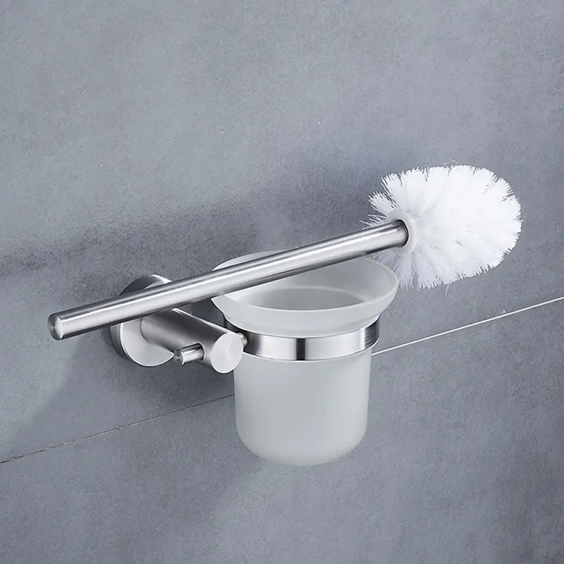 Toilet Brush Kit Wall Mounted, 304 Stainless Steel Toilet Bowl Brush for Bathroom Toilet Rust Resistance Cleaning Tools