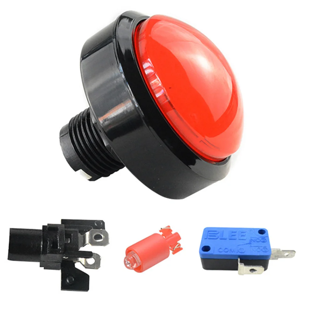 (5 Colors ) Arcade Button LED Light Lamp 60MM Convexity Big Round Arcade Video Game Player Push Button Switch LED Light Lamp   