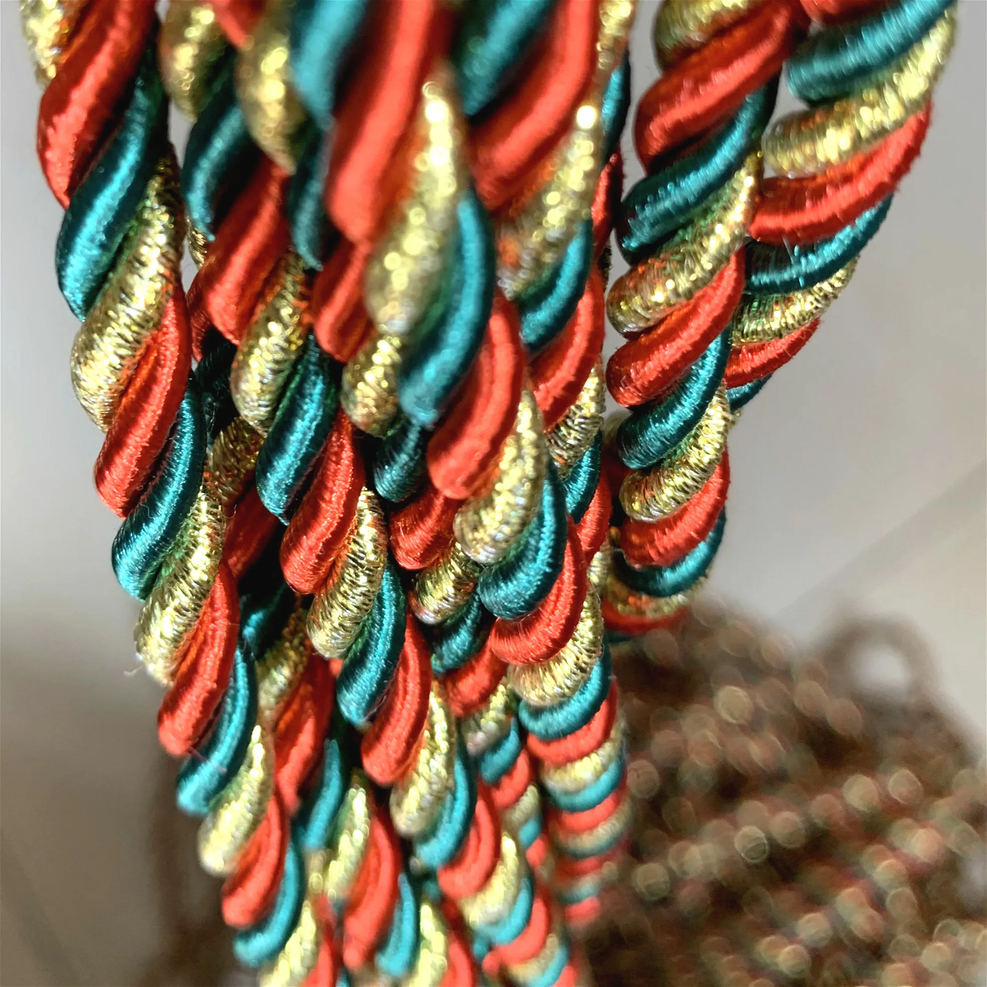 ZERZEEMOOY Christmas Cord DIY Handmade 3mm 5mm Solid Color 3 braided Thread Decorative Twisted Satin Polyester Twine String 5Y