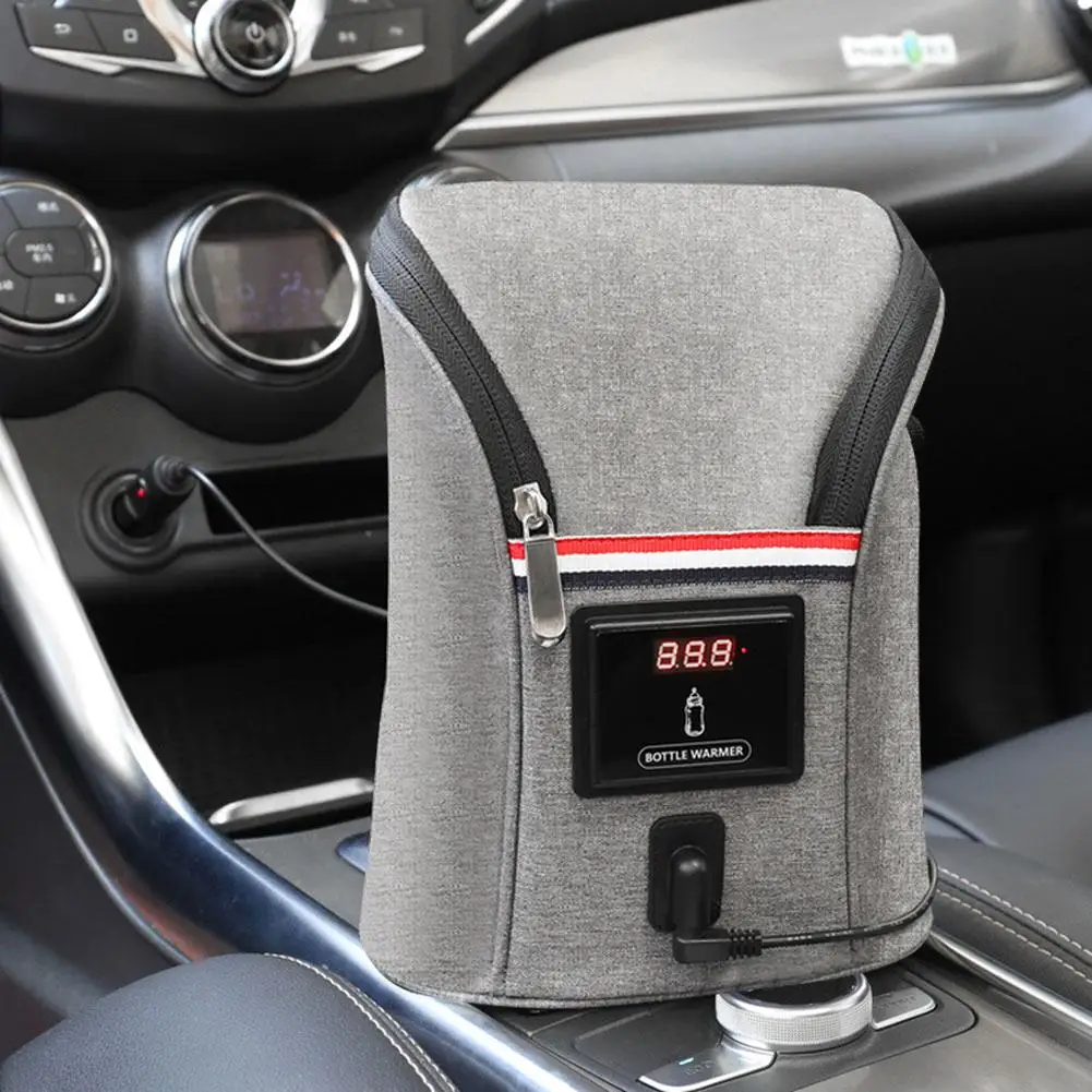 Pemanas Botol Keperawatan Bayi Tas Kereta Dorong Travel 5V/1A USB Tas Terisolasi Penghangat Air Susu 11 "Inx5.12in Penghangat Susu Bayi Perjalanan Mobil