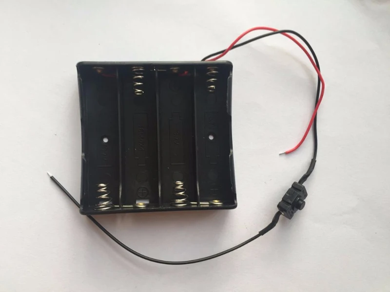 

4 x 18650 Battery Holder Connector Storage Box Plastic Case Shell With Wire Cable Switch On&Off For 3.7V 18650 Lithium Batteries