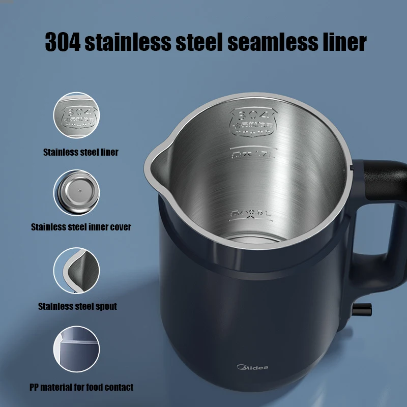 ميديا غلاية كهربائية 304 الفولاذ المقاوم للصدأ 1500 واط سريع سخان مياه الغليان التلقائي التدفئة انقطاع التيار الكهربائي للمنزل SH15X1-202