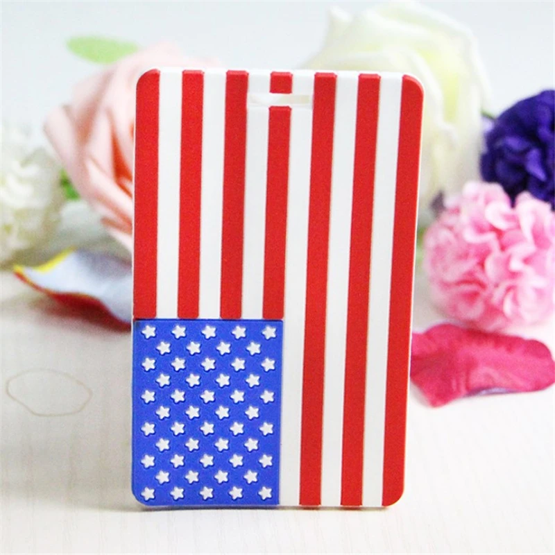 Travel Accessories Creative National Flag PU Leather Luggage Tag Women Men Portable Label Suitcase ID Address Holder Baggage Boa