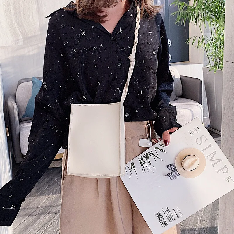 bag women 2020 new Korean simple PU Flap Solid Soft Fashion Shoulder Bag purse phone bag ladylike