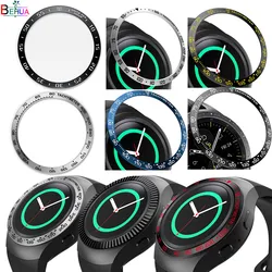 Cubierta de reloj de acero inoxidable para Samsung Gear sport Dial, anillo de bisel, cubierta adhesiva antiarañazos para Samsung Gear S2 SM-R720