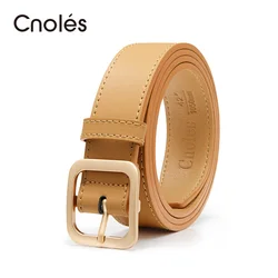 Cnoles Ladies Leather Brand Belt Designer's High Quality Belt Fashion Pin Buckle Girl Jeans Dress Belts For Women