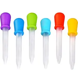 6 pz contagocce medicina alimentatore dispositivo di medicina per bambini pipetta in Silicone liquido contagocce per alimenti utensili per neonati 5ML