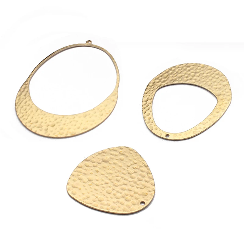 

1pack Hammered Raw Brass Large Water Drop Pendant Charms Accessories For Women Earrings Jewelry Making