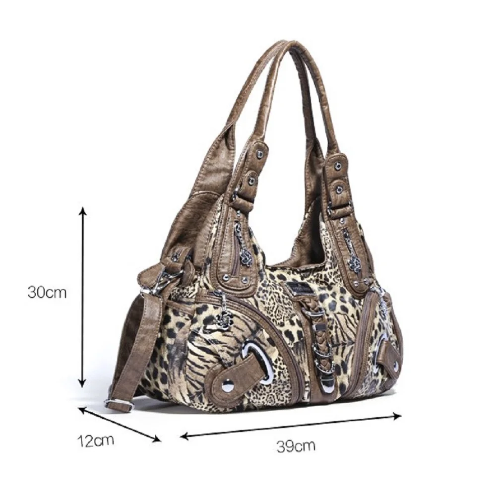 Angelkiss Damen-Handtaschen, Leoparden-Umhängetasche, Handtasche mit Top-Griff, modische Umhängetasche, Knödel-Umhängetasche, Tragetasche, große Geldbörse – Detail 7