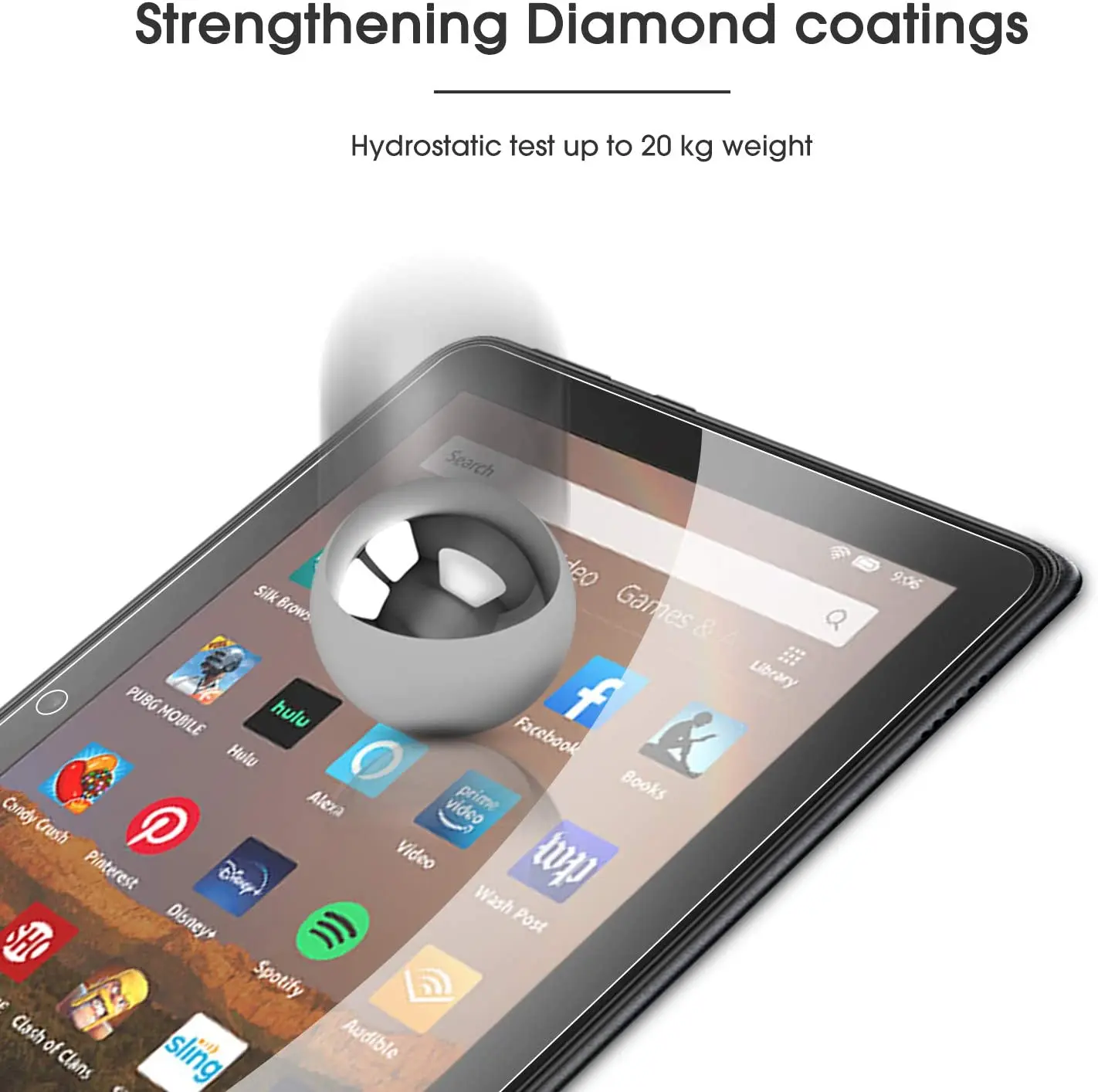 For Fire HD 8 10th Gen 2020 - Tablet Screen Protector Scratch Proof Tempered Glass Ultra Thin Protective Film