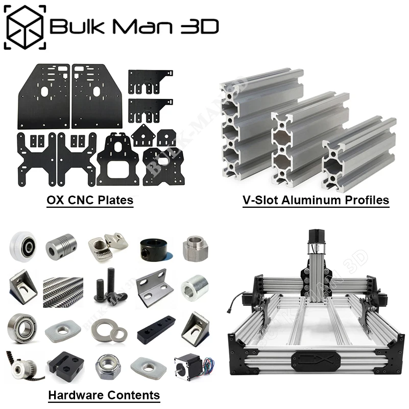 28%OFF BulkMan3D OX CNC Router Mechanical Kit 4Axis Woodworking Engraving Milling Machine Belt Driven with Nema23 Stepper Motor