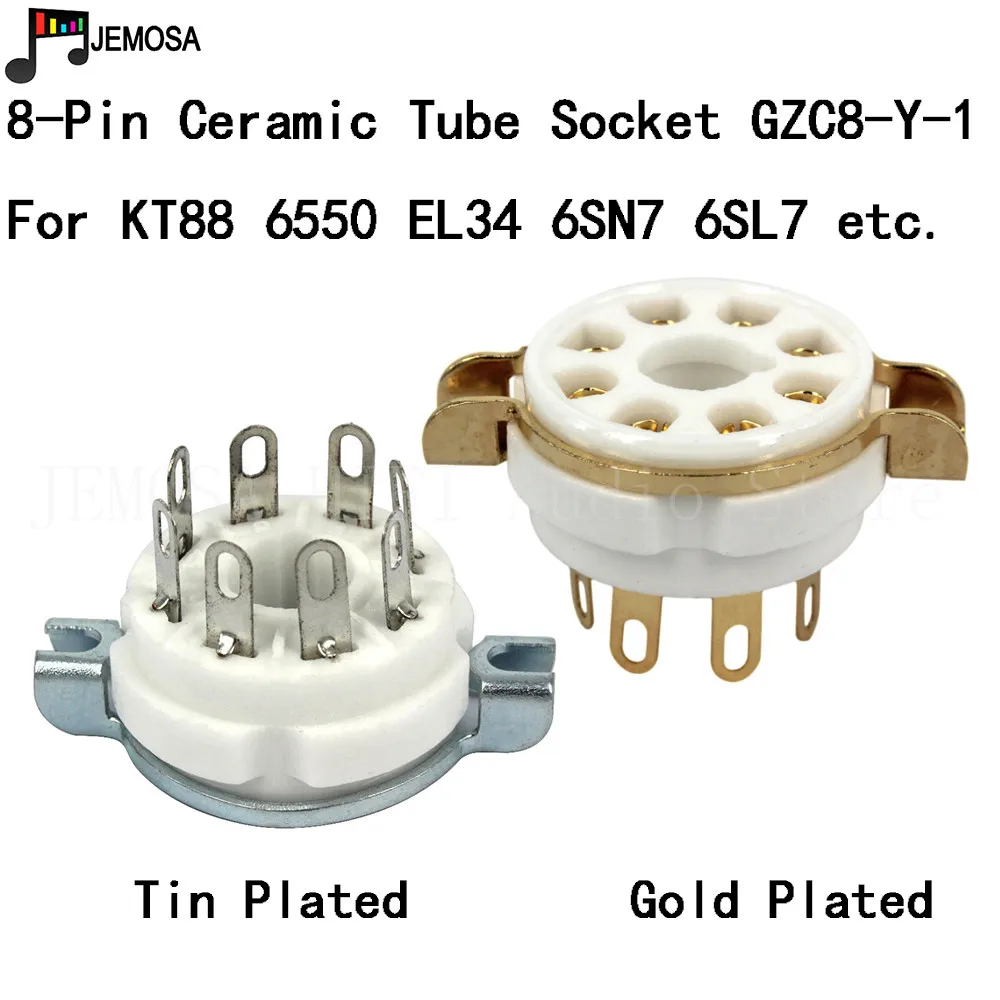 Керамическая трубчатая розетка K8A 8pin для KT66 KT88 6SL7 6SN7 5AR4 5U4G 6L6 6V6 GZ34 6N8P 6N9P, вакуумный трубчатый усилитель