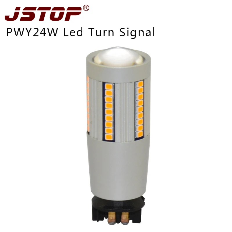 

JSTOP светодиодный автомобильный Поворотный Светильник s 12-24 В canubs pwy24w, светильник, лампы 1500LM, 100% отсутствие ошибок, нет гипервспышки, Янтарный светодиод, передний задний указатель поворота