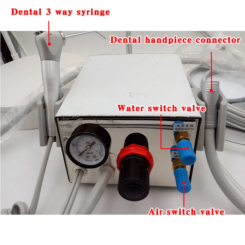 portable Turbine Unit work with AIR Compressor 4 Holes 2 Holes 3 way Syringe Full Metal Jacket